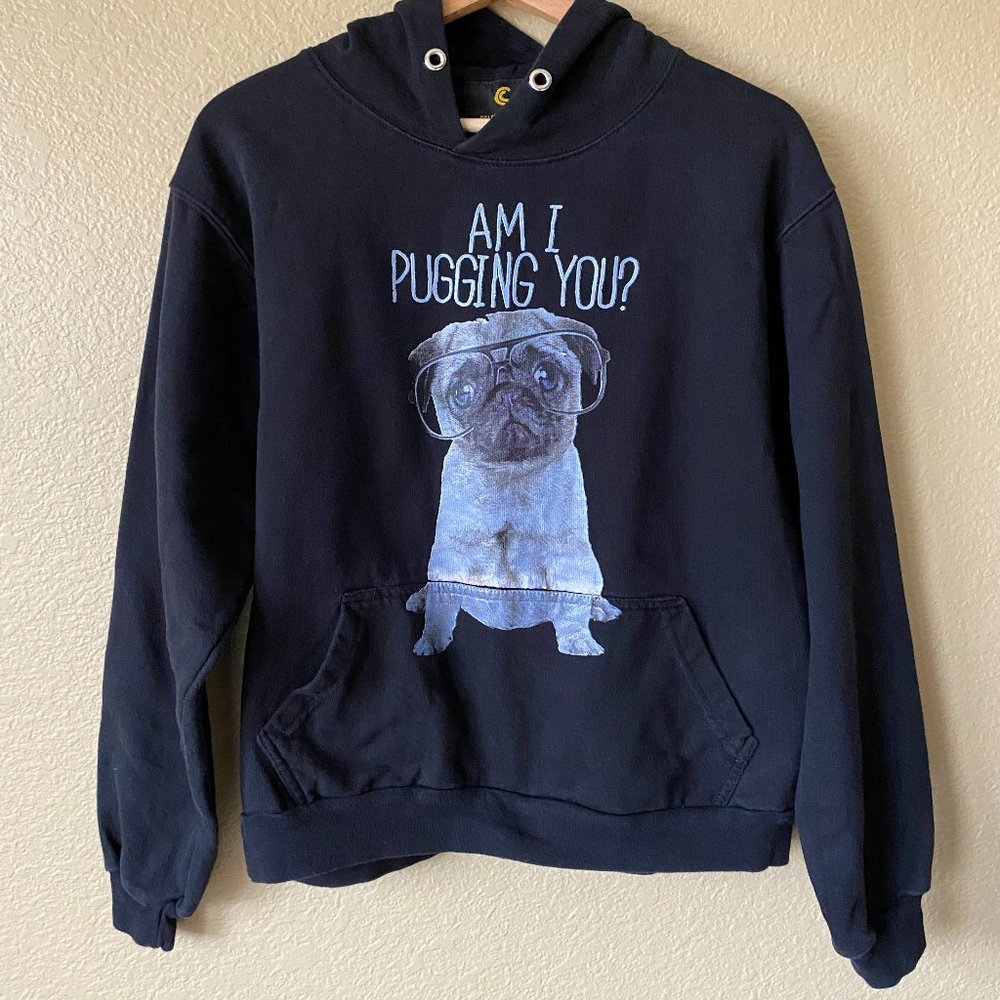 Sweatshirt Hoodie With Pug Dog Graphic Am I Pugging You?